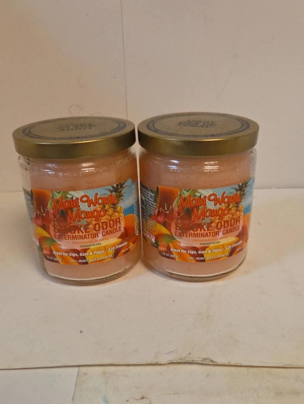 Mango Smoke Odor Exterminator Candle - Peach Set Of 2